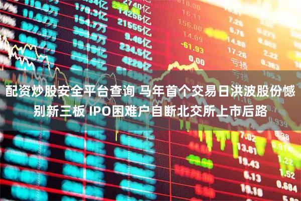 配资炒股安全平台查询 马年首个交易日洪波股份憾别新三板 IPO困难户自断北交所上市后路
